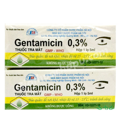 [T03267] Gentamicin 0.3% nhỏ mắt Hà Nội (Cọc/10lọ/5ml) 