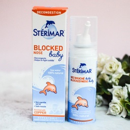 [T03269] Sterimar Blocked Nose Baby Xịt Muối Biển TE Cá Heo Cam Fumoze (Lọ/50ml) 