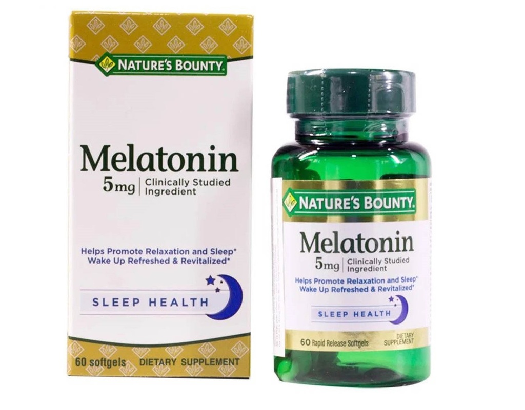 [T03350] Melatonin 5mg Nature’s Bounty Mỹ (Lọ/60v) date 07/2027