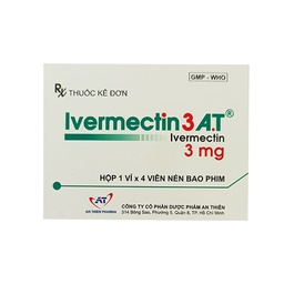 [T03398] Ivermectin 3A.T Ivermectin 3mg An Thiên (H/4v) Date 08/26