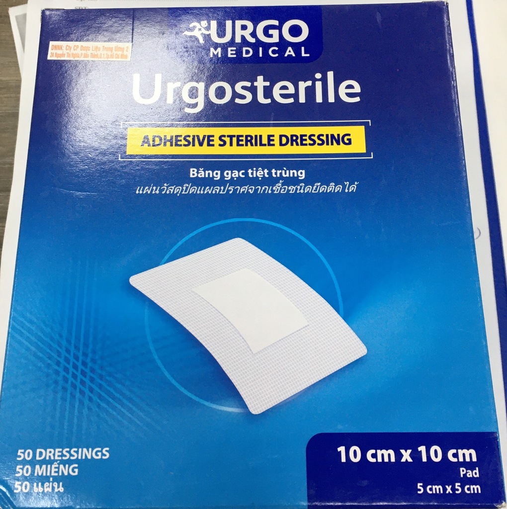 [T03548] Urgo Urgosterile Băng gạc tiệt trùng 10cm x 10cm (H/50miếng)