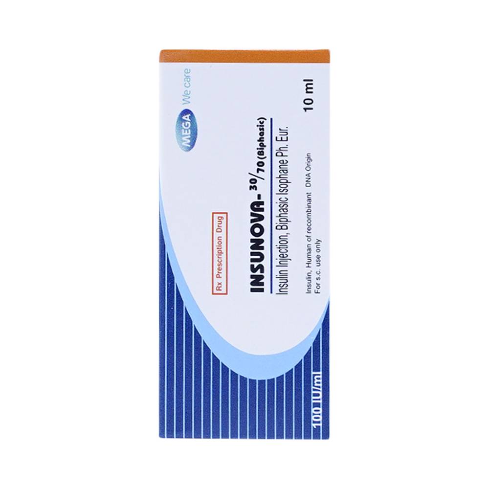 [T03634] Insunova 30/70 100IU/ml Tiêm Mega Thái Lan (Lọ/10ml)