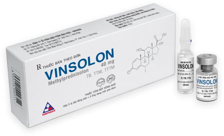 [T03683] Vinsolon Methylprednisolon 40mg Tiêm Vĩnh Phúc (H/10lọ) 