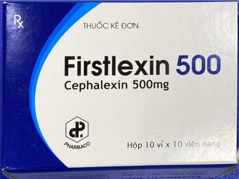 [T03720] Firstlexin Cephalexin 500mg Pharbaco (H/10vỉ/10v)