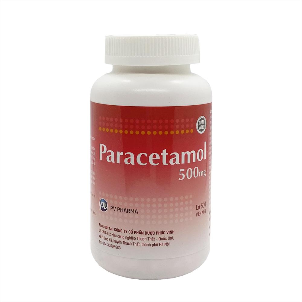 [T03758]  Paracetamol 500mg Phúc Vinh (Lọ/500v)