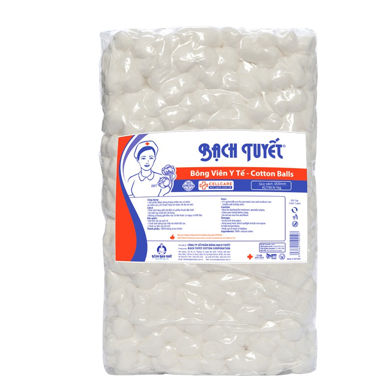 [T03891] Bông Viên 20mm Bạch Tuyết (Gói/500g)