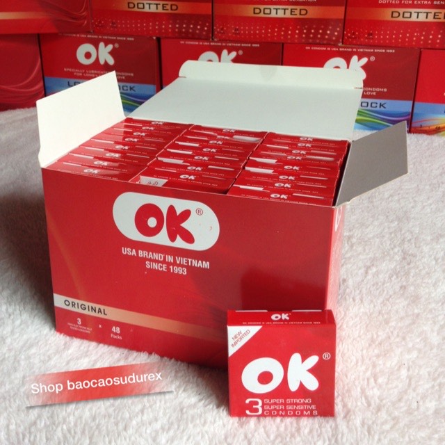 [T03932] Bao cao su Ok Original Đỏ (H/48hộp nhỏ/3cái)