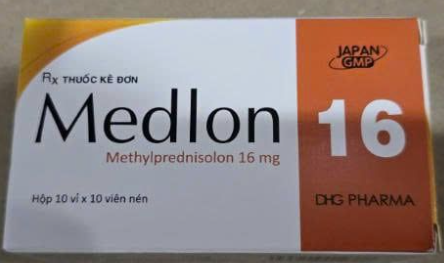 [T04044] Medlon Methylprednisolone 16mg DHG Hậu Giang (H/100v) date 10/2027