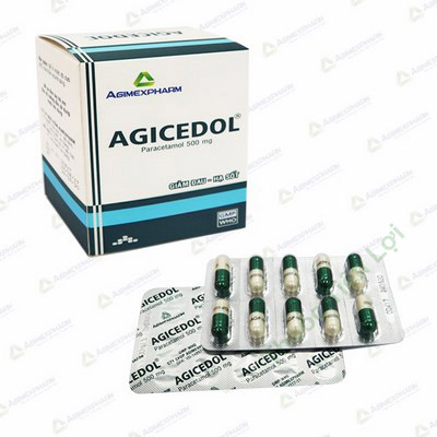 [T04062] Agicedol Paracetamol 500mg Agimexpharm (Lọ/200v)