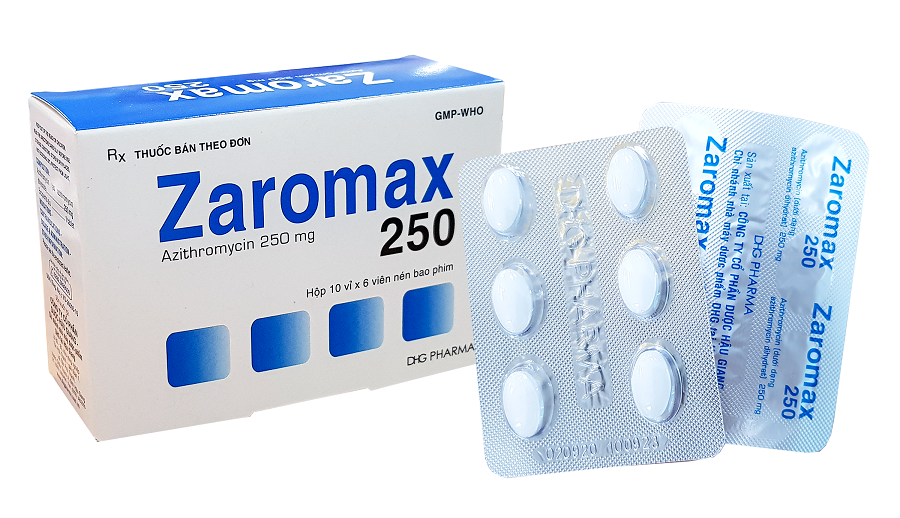[T04076]  Zaromax Azithromycin 250mg DHG Hậu Giang (H/60v)