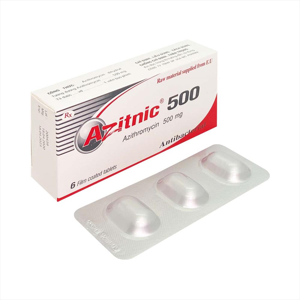 [T04104] Azitnic 500 Azithromycin 500mg NIC (H/6v)