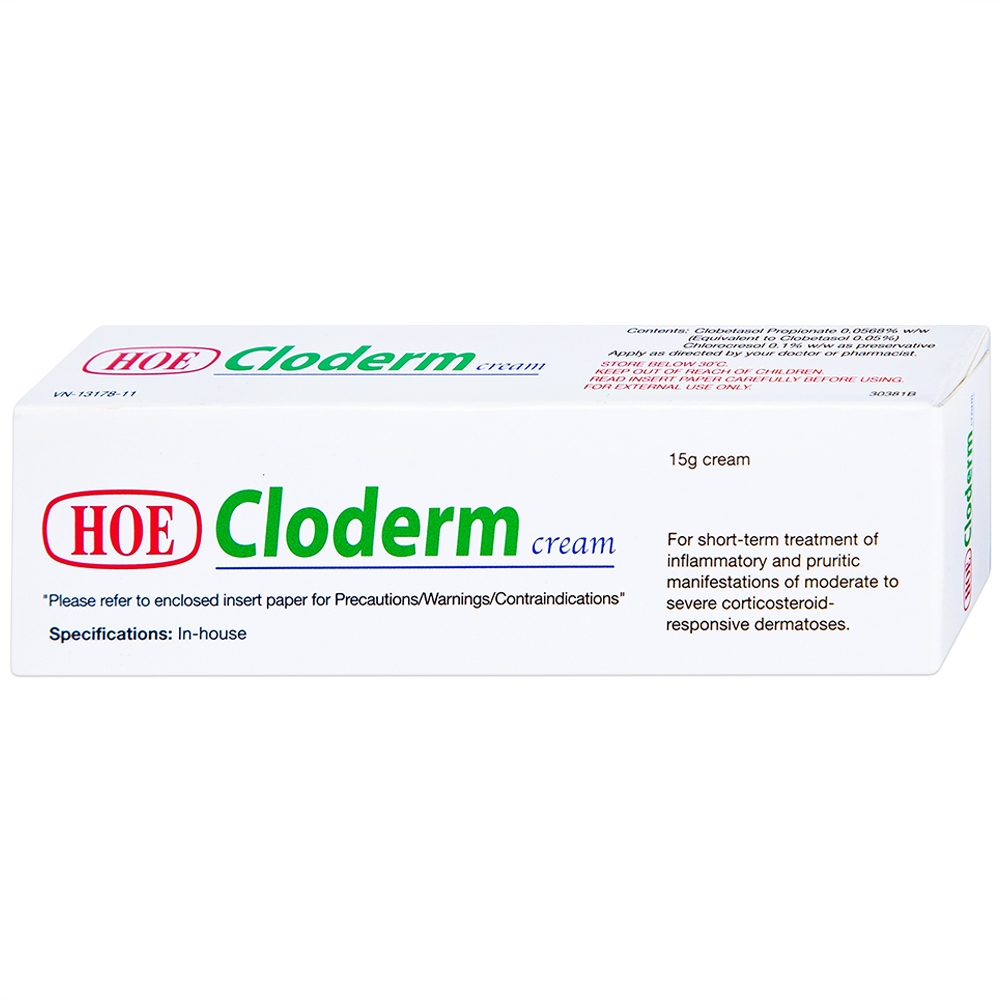 [T04114] Cloderm Cream clobetasone Malaysia (Tuýp/15g)