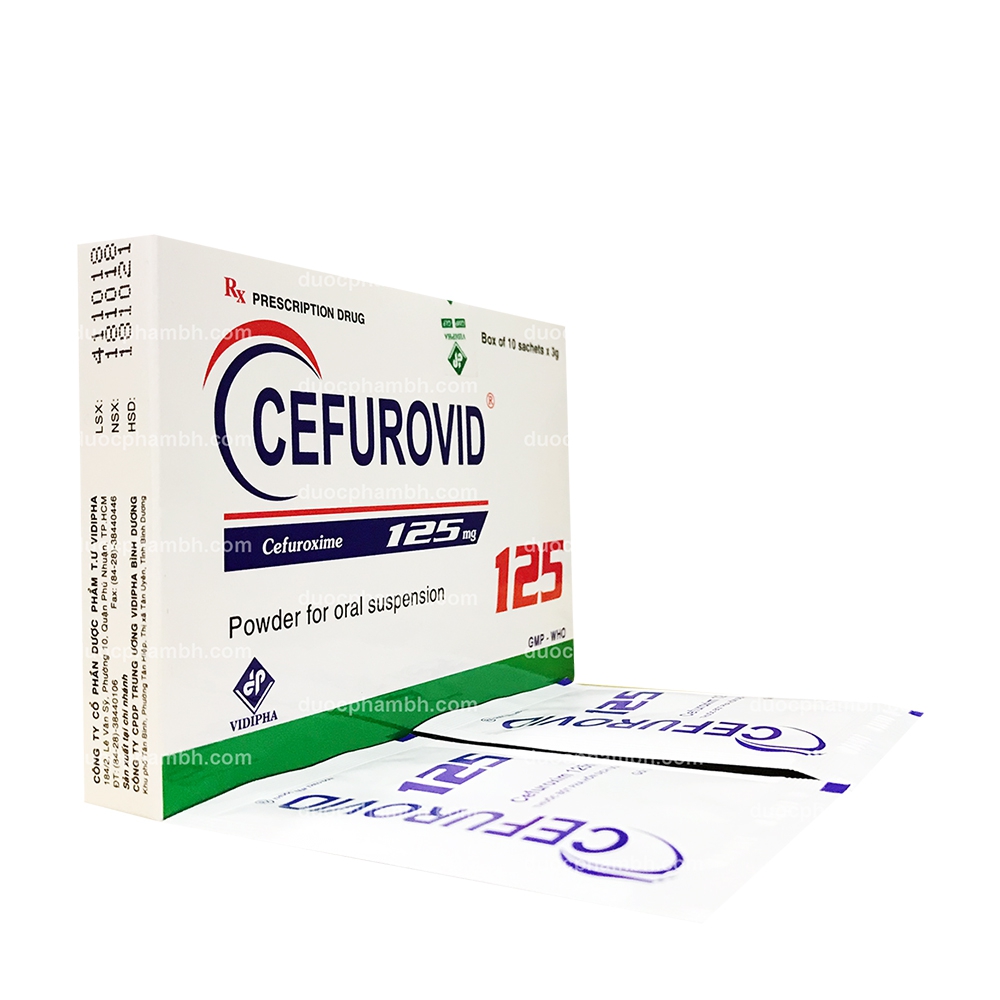 [T04265] Cefurovid Cefuroxim 125mg Vidipha (H/10 gói/3g) date 08/2026