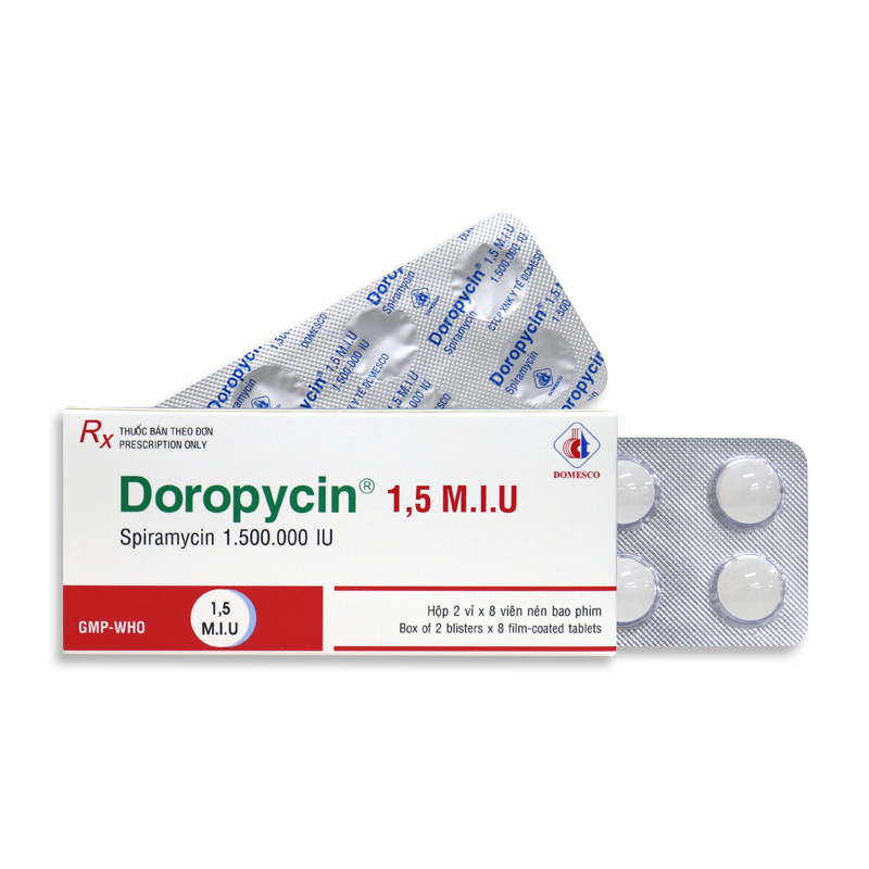 [T04268] Doropycin Spiramycin 1.5 MIU Đồng Tháp (H/16v)