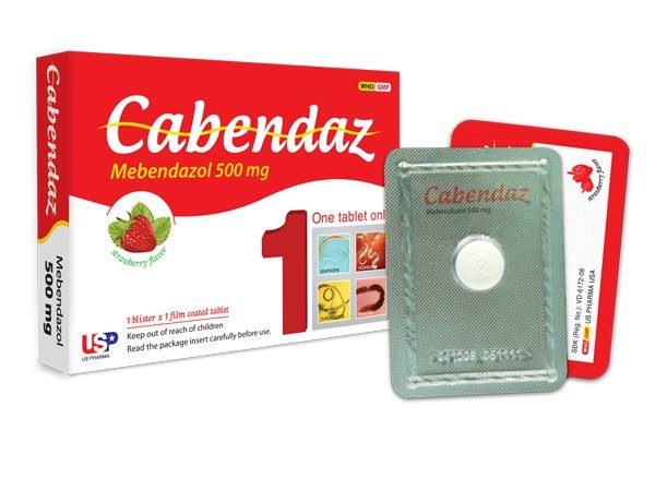 [T04326] Cabendaz Mebendazol 500mg USP (Cọc/10h/1v)