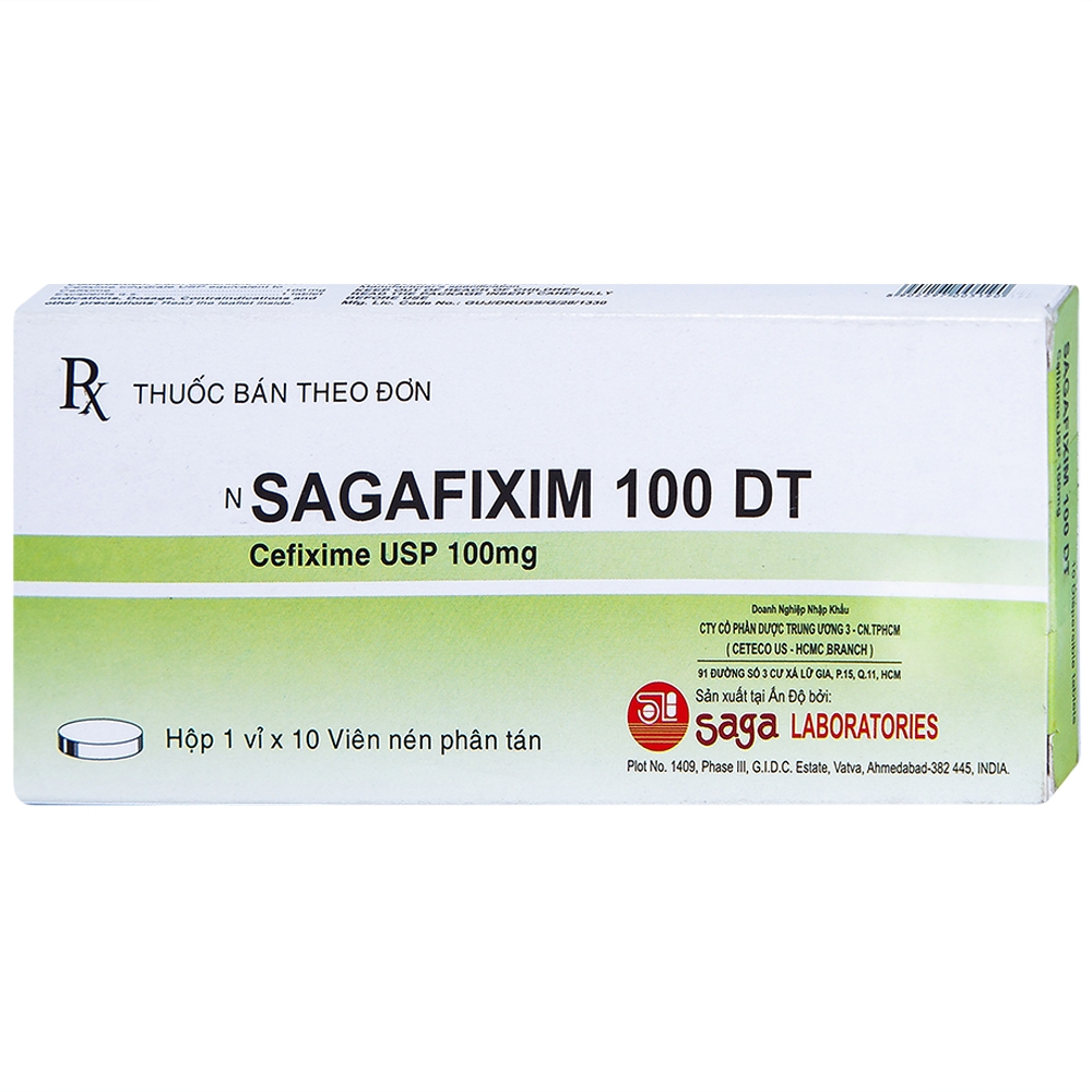 [T04443] Sagafixim 100 DT Cefixim 100mg Saga Ấn Độ (H/10v)