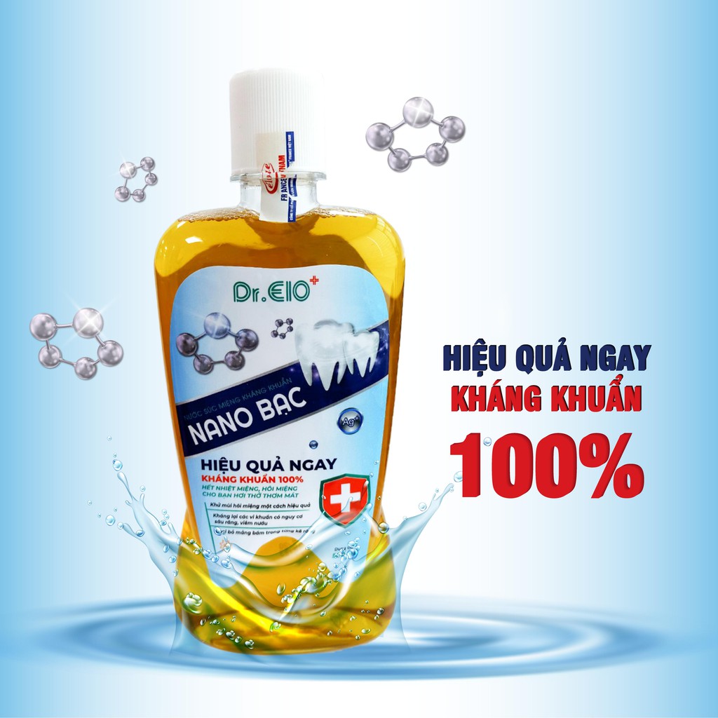 [T04514] Dr.elo Nano bạc Nước súc miệng kháng khuẩn Eloge (Chai/500ml)
