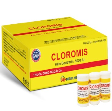 [T04585] Cloromis Kẽm Bacitracin 5000IU Mediplantex (H/20lọ/1g)