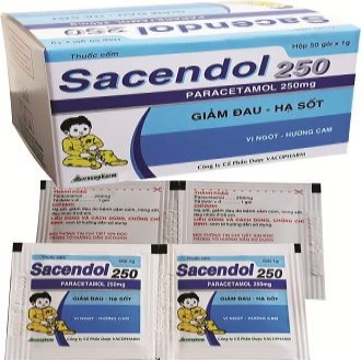 [T04660] Sacendol Paracetamol 250mg cốm Vacopharm (H/50gói/1g)