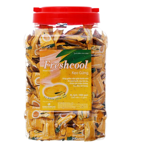 [T04834] Freshcool kẹo gừng ngậm Golden health USA  (Lọ/500v) 