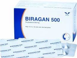 [T05103] Biragan Paracetamol 500mg Bình Định (H/100v) (Vỉ Nhôm)