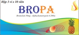 [T05260] Bropa Bromelain 50mg Alphachymotrypsin 4200IU Vân Tiên (H/30v)