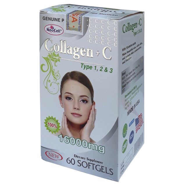 [T05301] Collagen C Type 1 2 & 3 16000mg NeoCell Mỹ  (Lọ/60v)