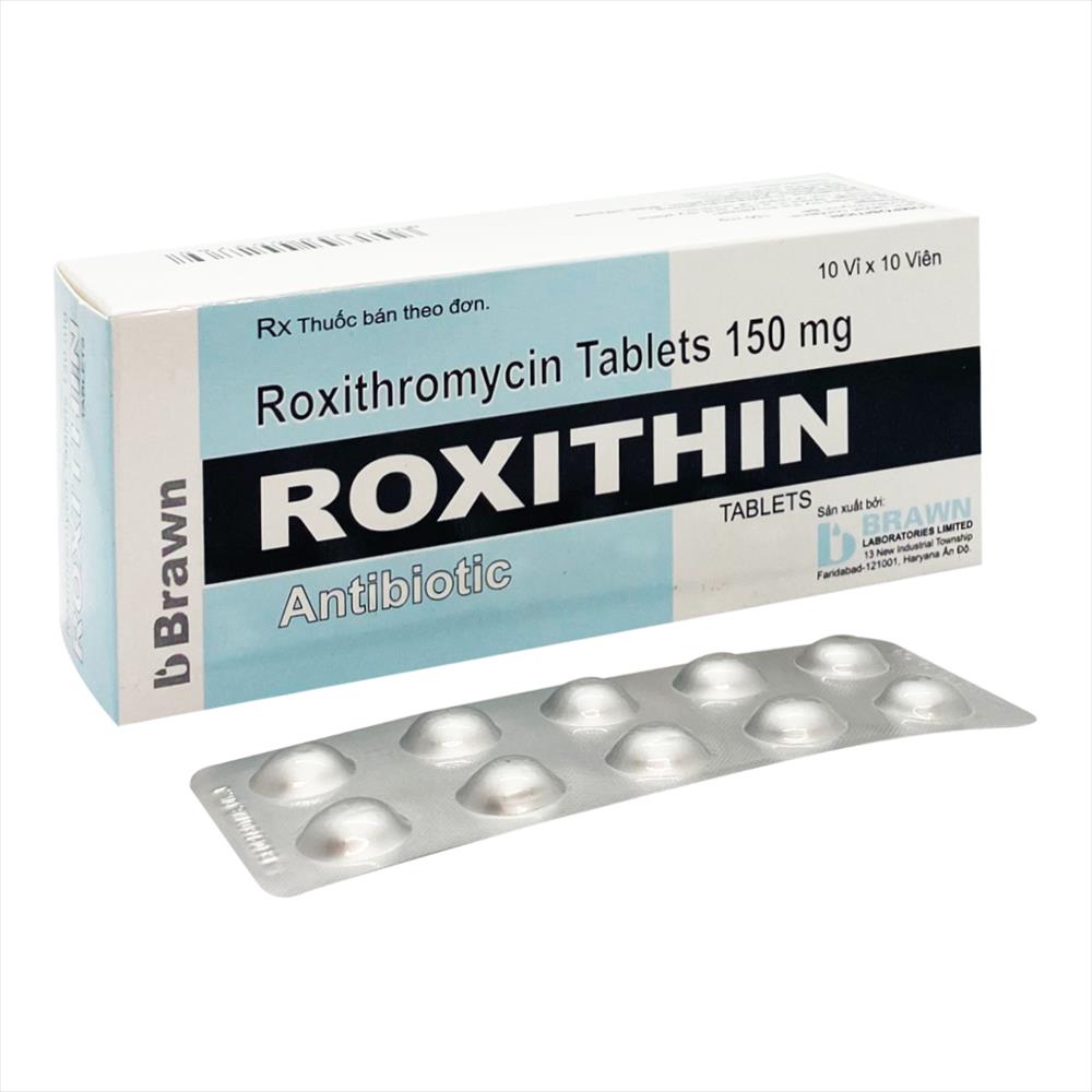 [T05323] Roxithin roxythromycin 150mg Brawn Ấn Độ (H/100v) 