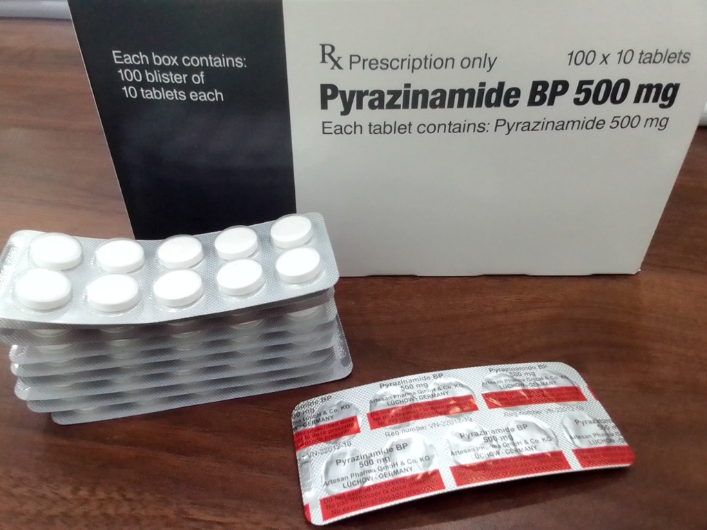 [T05326] Pyrazinamide BP 500mg Đức (Vỉ/10v) Date 04/2026