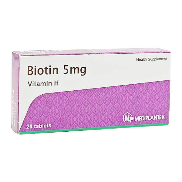 [T05348] Biotin Vitamin H 5mg Mediplantex (H/20v) Tím