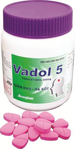 [T05436] Vadol 5 Paracetamol 500mg Vacopharm (Lọ/200v) Date 03/2026