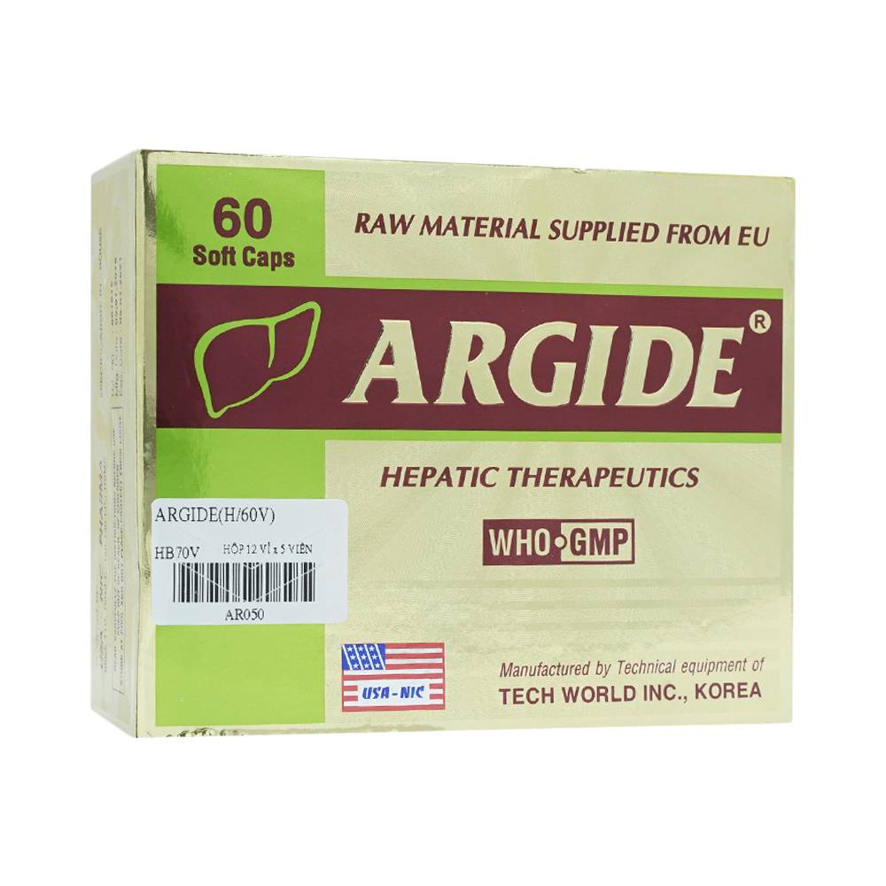 [T06108] Argide(viên) Arginine Hydrochloride 200mg USA NIC (H/60v) Date 10/2026